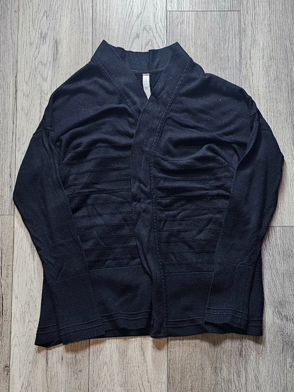 Lululemon Women's Open Front Draped Cardigan Wrap Sweater Black Size 10